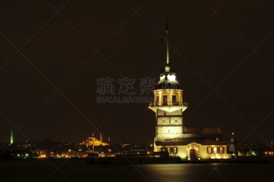 少女塔,伊斯坦布尔,土耳其,金角湾,宁静,苏丹艾哈迈德区,水平画幅,建筑,无人,欧洲