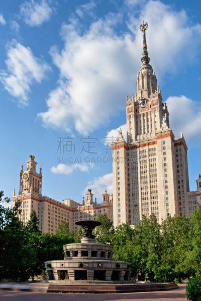 莫斯科,大学,州,垂直画幅,纪念碑,天空,公园,无人,早晨,科学