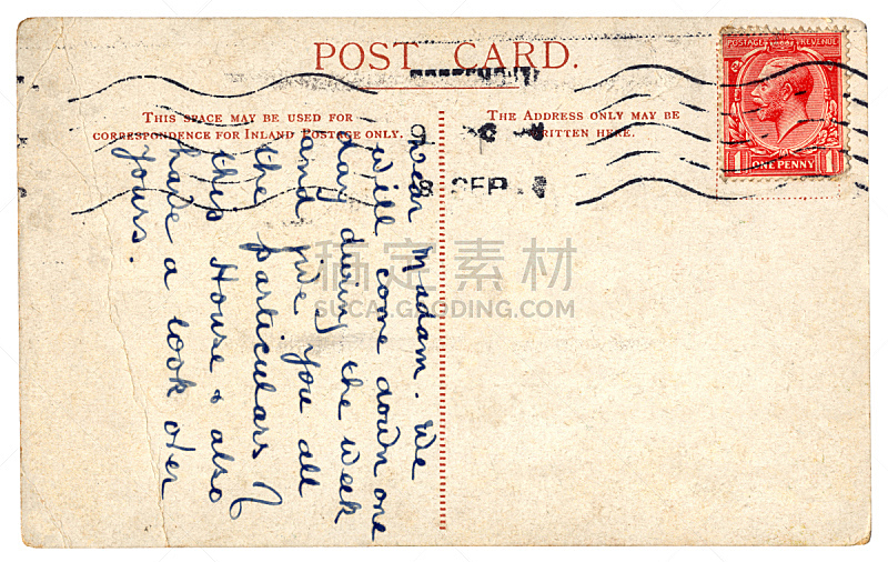 george v,明信片,英国,房屋建设,20世纪风格,邮戳,办公室,办公用品,古董,状态描述