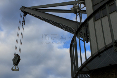 起重机,过时的,天空,吊钩,古董,水平画幅,伍茨堡,古代,无人,工业