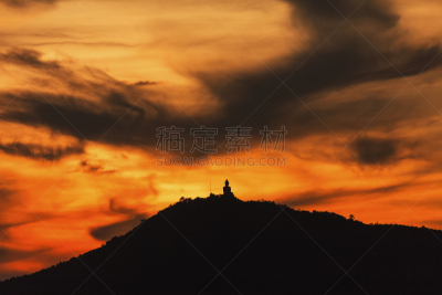 山,天坛大佛,弥勒佛,自然,太空,水平画幅,无人,蓝色,巨大的,户外