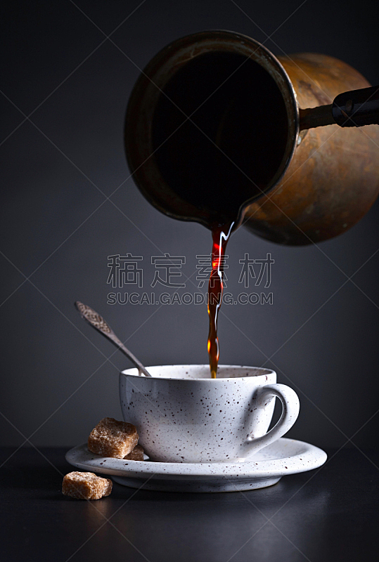杯,咖啡,热,清新,咖啡机,铜,垂直画幅,褐色,无人,早晨