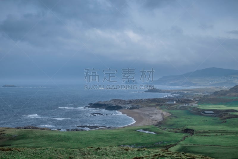 马林角,海岸线,爱尔兰,风景,在上面,暗色,云景,环境,云,生闷气的