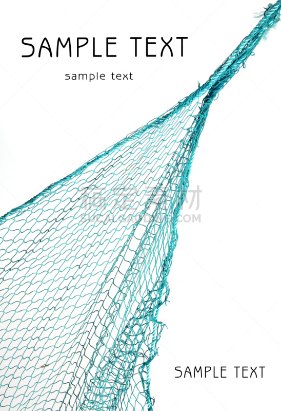 渔网,鱼网,渔业,简易钓鱼,个人随身用品,垂直画幅,式样,无人,白色背景,海产