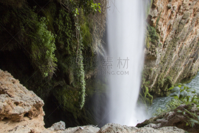 褪湛寺院,萨拉哥萨,阿拉贡,自然,水,公园,水平画幅,绿色,瀑布,无人
