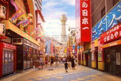 大阪府,新世界区,塔,居住区,活力,旅途,步行区,色彩鲜艳,忙碌