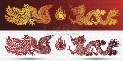 中国,模板,龙,艺术,无人,绘画插图,符号,鸟类,两翼昆虫,远古的
