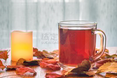 光,热,叶子,桌子,秋天,玻璃,蜡烛,背景,茶杯,木制
