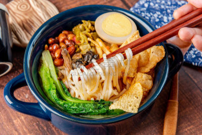 蜗牛,米粉,河流,柳州,传统,蔬菜,热,香料,食品,一个人