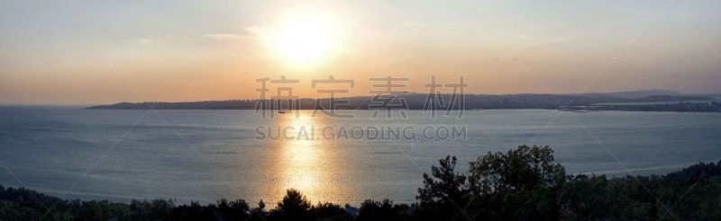 全景,土耳其,伊斯坦布尔,天空,水平画幅,夜晚,无人,蓝色,户外,城市