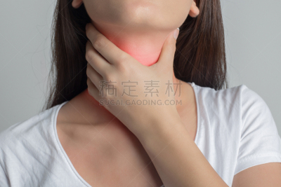 喉咙,女人,拿着,美,身体受伤,水平画幅,癌症,美人,白人,仅成年人