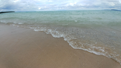 夏天,密歇根湖,云,自然美,海岸线,绿松石色,波浪,水湾,户外,天空