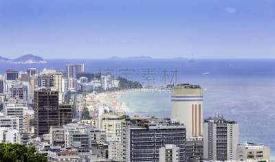 都市风景,伊帕尼马海滩,水,天空,水平画幅,沙子,无人,夏天,户外,美洲