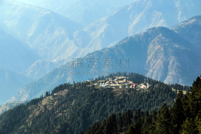 山脉,巴基斯坦,山谷,风景,自然美,开伯尔山口,北,居住区,自然,草地