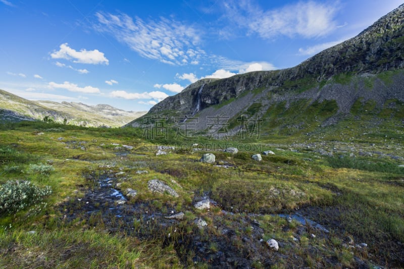 挪威,默勒-鲁姆斯达尔,自然,地形,山妖梯级,桑莫阿尔卑斯山脉,顶部,部分,山谷,移向