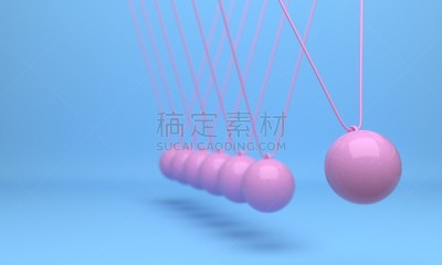 球体,玩具,平衡,三维图形,绘画插图,蓝色,牛顿,粉色背景,行动,荡秋千