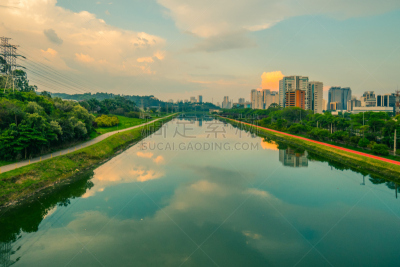 罗斯河滨大道,拉古娜海滩,桥,水,天空,水平画幅,夜晚,无人,海港,夏天