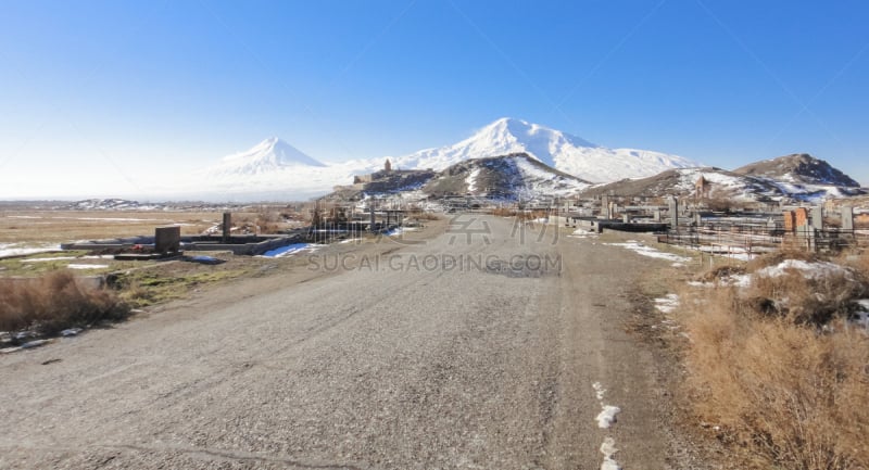 阿拉雷特峰,亚美尼亚,山,苏格兰高地,高原,国际边境,伊朗,水平画幅,无人,户外