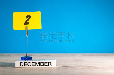 留白,月,冬天,日历,空的,蓝色背景,第二天,星期一,新年