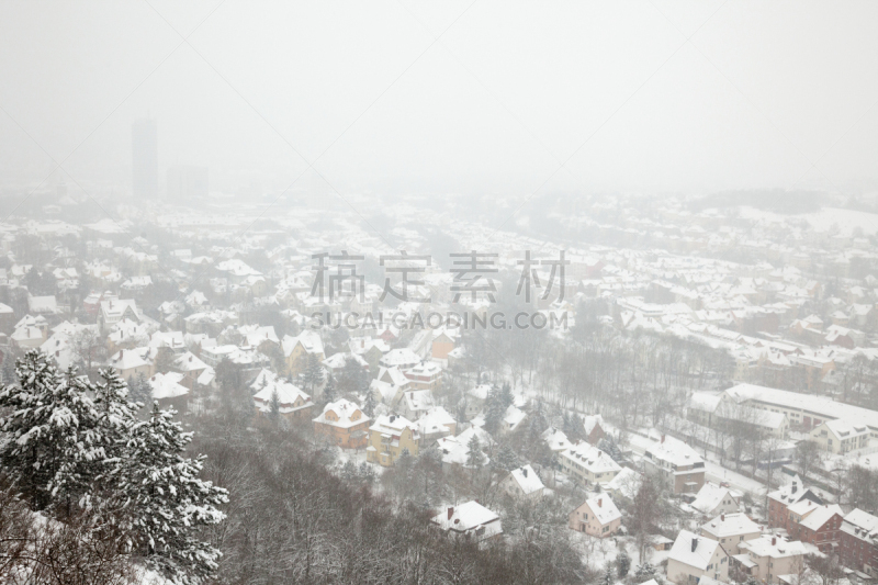 耶拿,冬天,图林根州,水平画幅,地形,山,林区,雪,谷边,户外