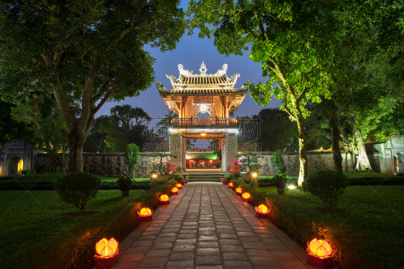 太原文庙,越南,夜晚,第一名,寺庙,大学,贞德,家具