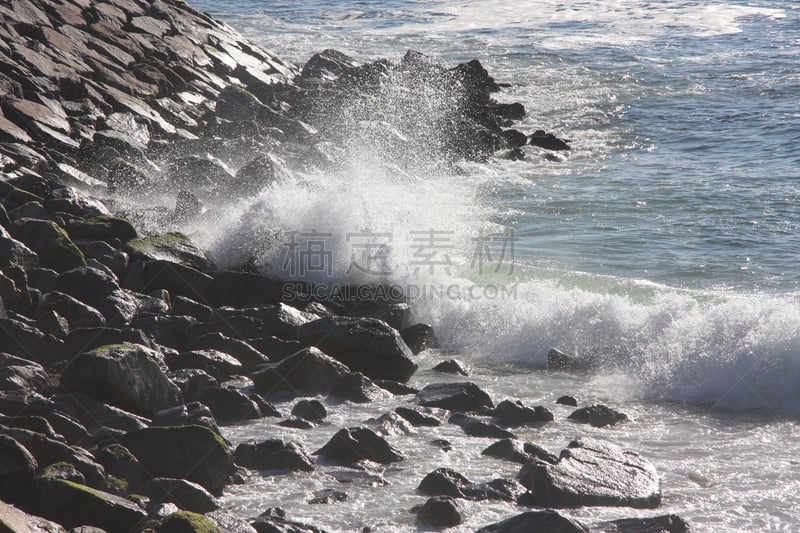 石头,波浪,水,度假胜地,水平画幅,无人,大西洋,夏天,户外,葡萄牙