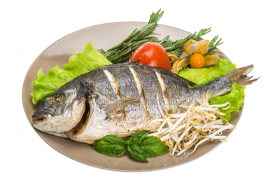 多拉达海岸,格子烤肉,海豚鱼,gilthead bream,海鲷,餐具,水平画幅,膳食,海产,特写
