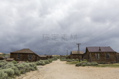 宝邸鬼城,暴风雨,加利福尼亚,夏天,莫挪县,废城,古董,水平画幅,风化的,无人