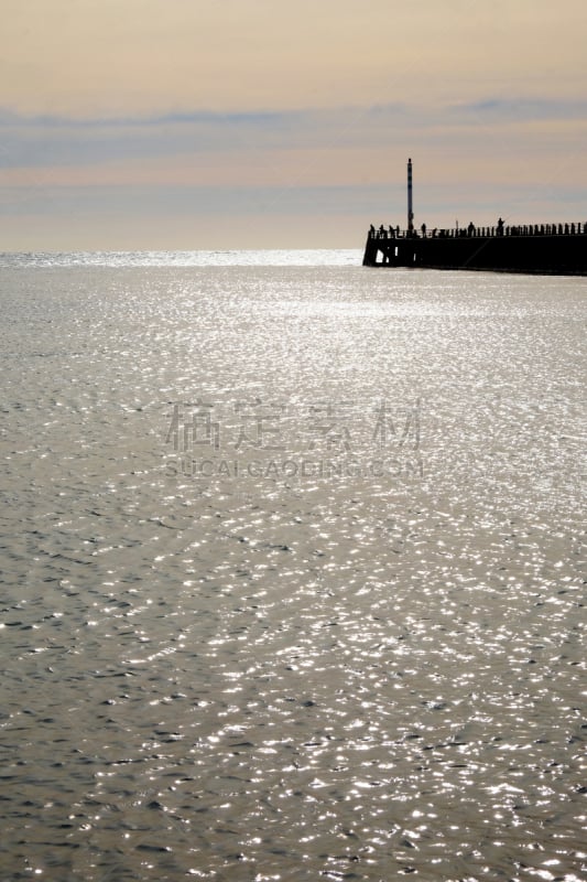 海港,英国,纽黑文,墙,黄昏,海峡,英格兰,海岸线,背景,天空