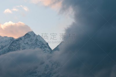 天空,水平画幅,坤布,雪,无人,喜马拉雅山脉,偏远的,户外,图像,石头