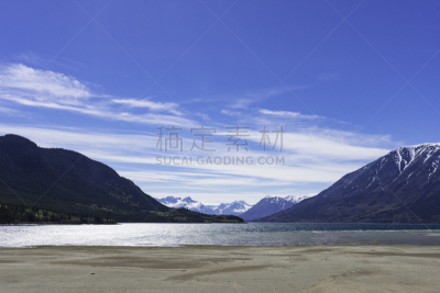 卡克罗斯,海滩,天空,美,公元前,水平画幅,云,沙子,主干路,雪