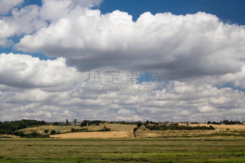 英格兰,艾塞克斯大学,阳光光束,城堡,坎维依岛,风景,自然,天空,水平画幅,云