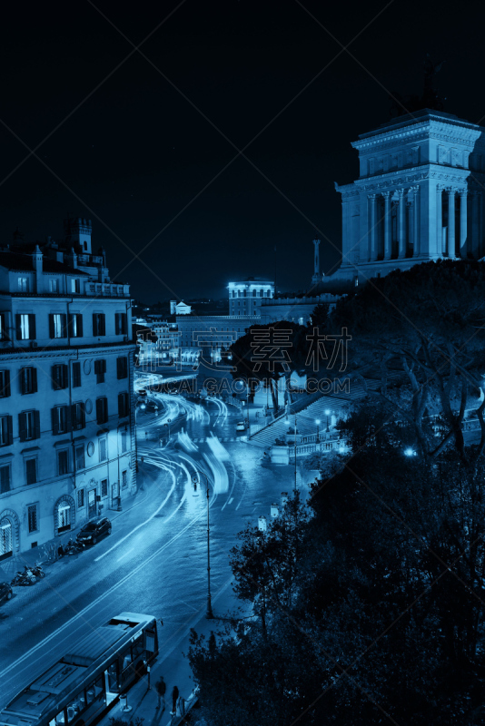 Rome Street View at night