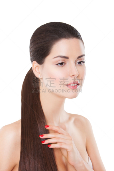 时装模特,皮肤,长发,完美,自然美,尾巴,垂直画幅,褐色,化妆用品,眉毛