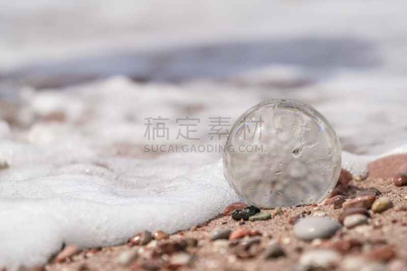 波浪,巨大的,正下方视角,水晶球,球,海浪,海岸线,想法,岩石,水湾