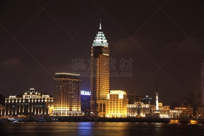 夜晚,上海,上海世博会,浦西,金茂大厦,上海环球金融中心,东方明珠塔,外滩,陆家嘴,水平画幅