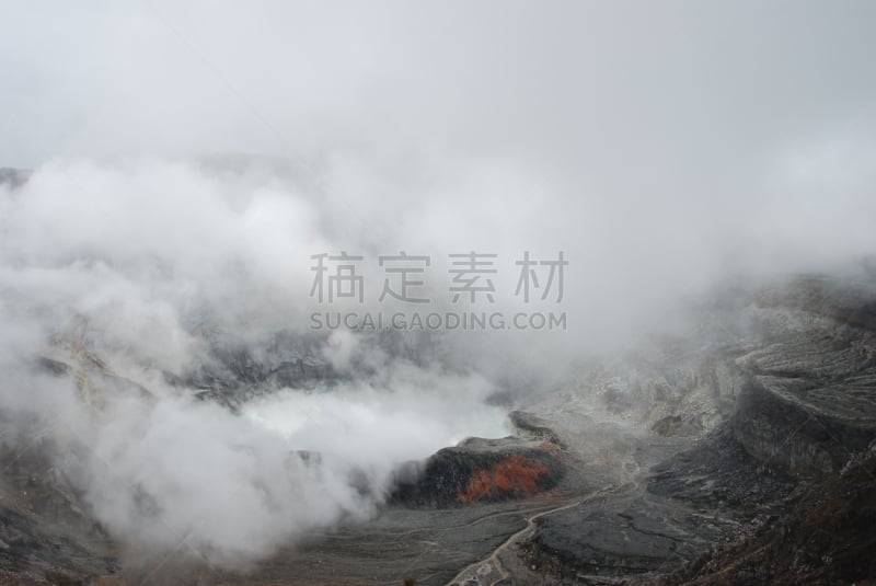 波阿斯火山,哥斯达黎加,硫磺,水平画幅,岩石,熔岩,无人,户外,烟,黑色