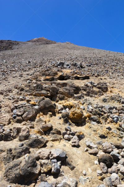 特内里费岛,皮可德泰德山,在底端,volcanic scoria,火山岩,垂直画幅,天空,褐色,无人,火山地形