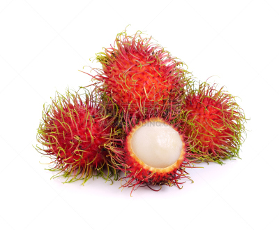红毛丹,水果,分离着色,白色背景,水平画幅,维生素,特写,泰国,甜点心,果园