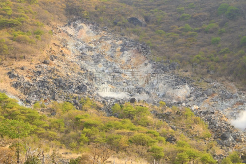 硫磺,日本,采石场,褐色,里山,水平画幅,火山地形,泥土,旅行者,户外