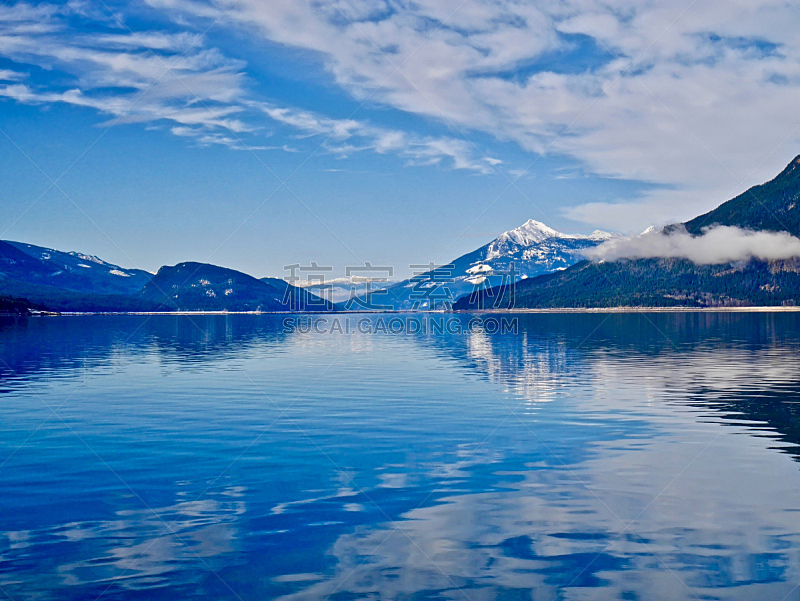蓝色,澳大利亚阿尔卑士山脉,蓝湖,水,天空,美,禅宗,水平画幅,山,雪