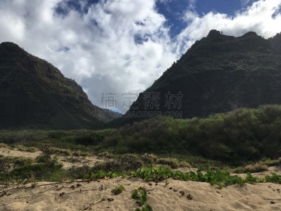 考艾岛,冬天,颇里希而海滩,夏威夷大岛,早晨,尼豪岛,太平洋岛屿,波立黑州立公园,云,图像