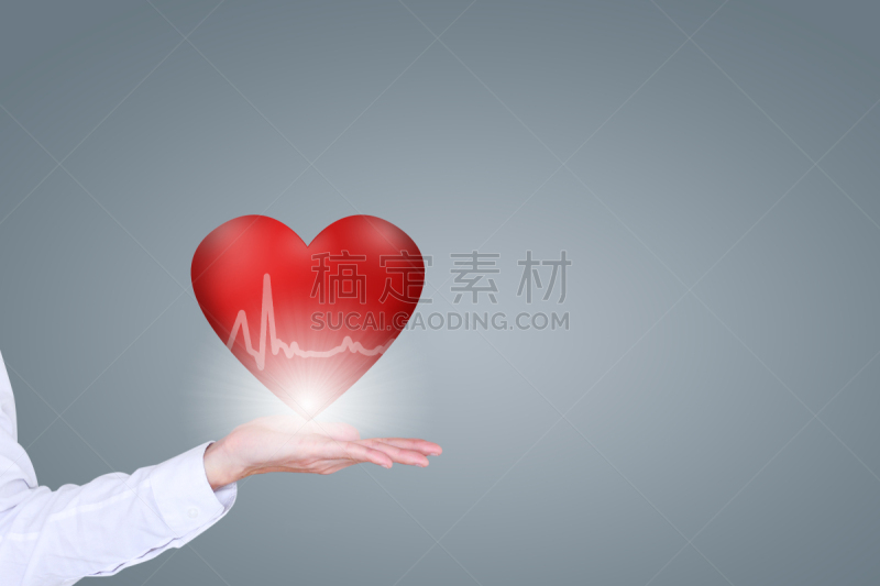 医疗保险,三维图形,慈善救济,健康保健,心电图,人类心脏,水平画幅,志愿者,卡通,特写