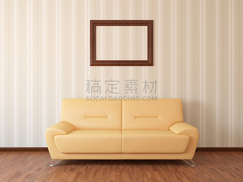 沙发,住宅房间,留白,褐色,新的,座位,水平画幅,墙,无人,家庭生活