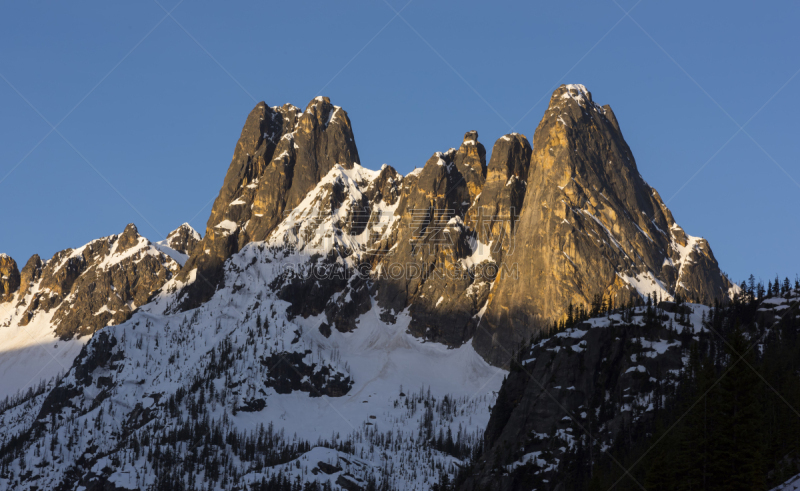 华盛顿州,自由铃,北小瀑布国家公园,自然,美国,水平画幅,地形,雪,无人,早晨