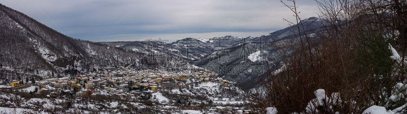 雪,意大利,城镇,冬天,全景,黛安娜公主,视角,岩石,户外,天空