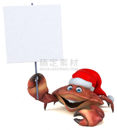 绘画插图,螃蟹,垂直画幅,圣诞帽,煮食,圣诞老人,膳食,海产,卡通