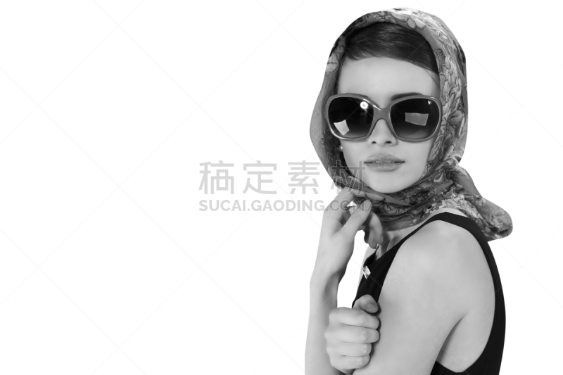 女人,棕色头发,性感,自然美,奥黛丽赫本,留白,彩妆,水平画幅,注视镜头,优美