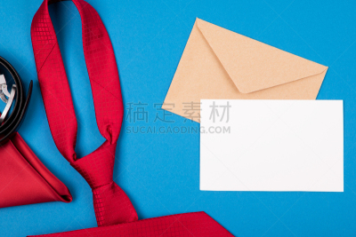 男人,红色,空白的,概念,手艺,背景,信封,腰带,贺卡,领带