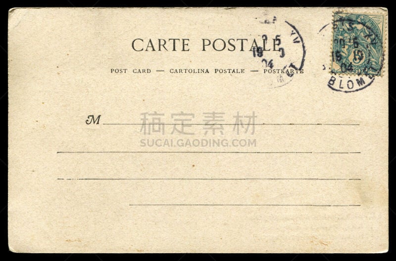 明信片,过时的,1904,邮戳,留白,水平画幅,古老的,过去,空的,远古的